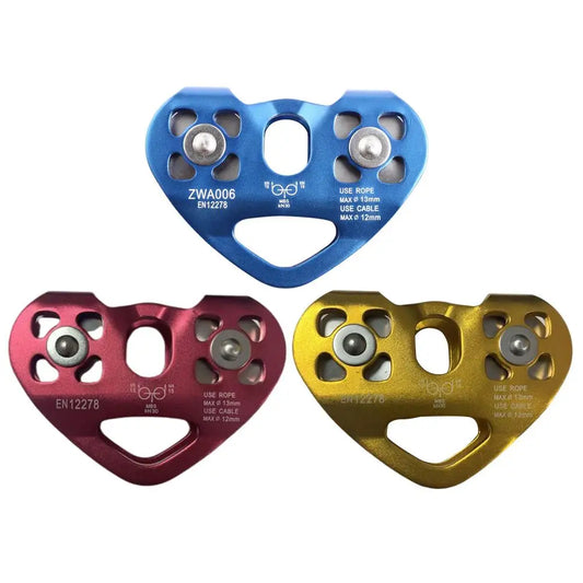 Heart-Shape Climbing Double Pulley Steel Cable Or Rope