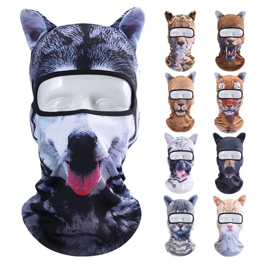 3D Animal Balaclava Ski Hats Party Cat Dog Funny mask.