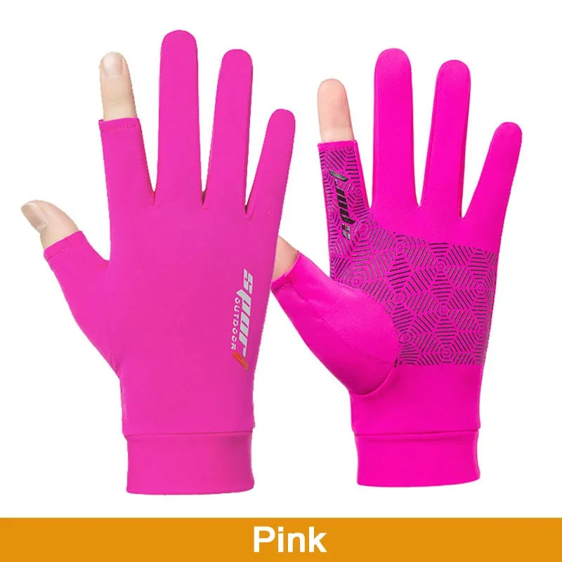 FLYSAND Anti-UV Men Women Fishing Gloves Sunscreen Anti-skid