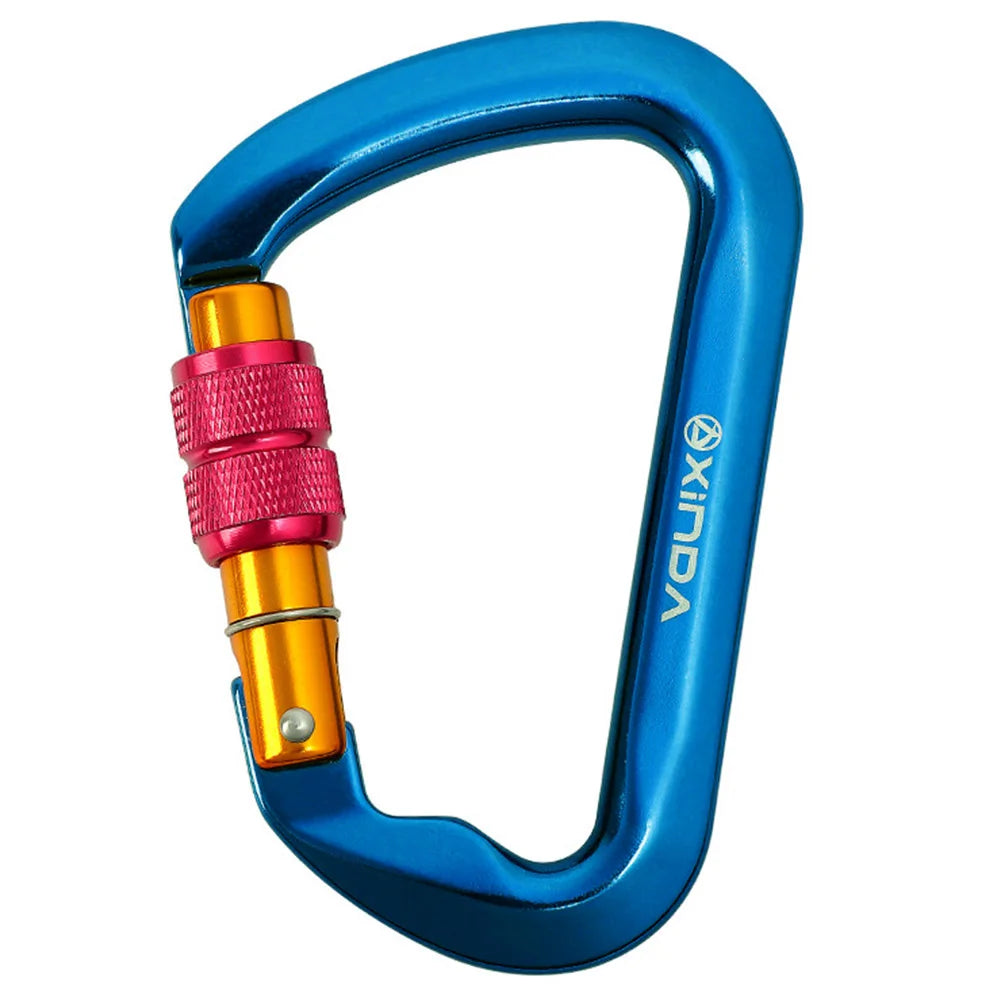 30kN Locking Carabiner Heavy Duty D-Shaped for Rock Climbing.