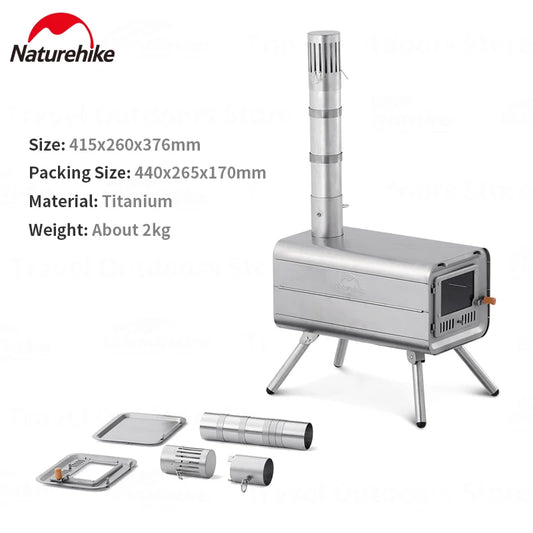 Wood Burning Stove, Lightweight Titanium Firewood Stove ,