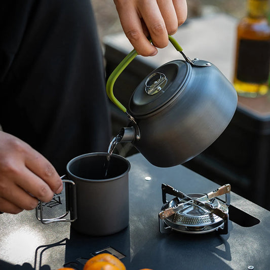 3PCS Camping Cookware Set Pot Pan Kettle Set Portable Cooker