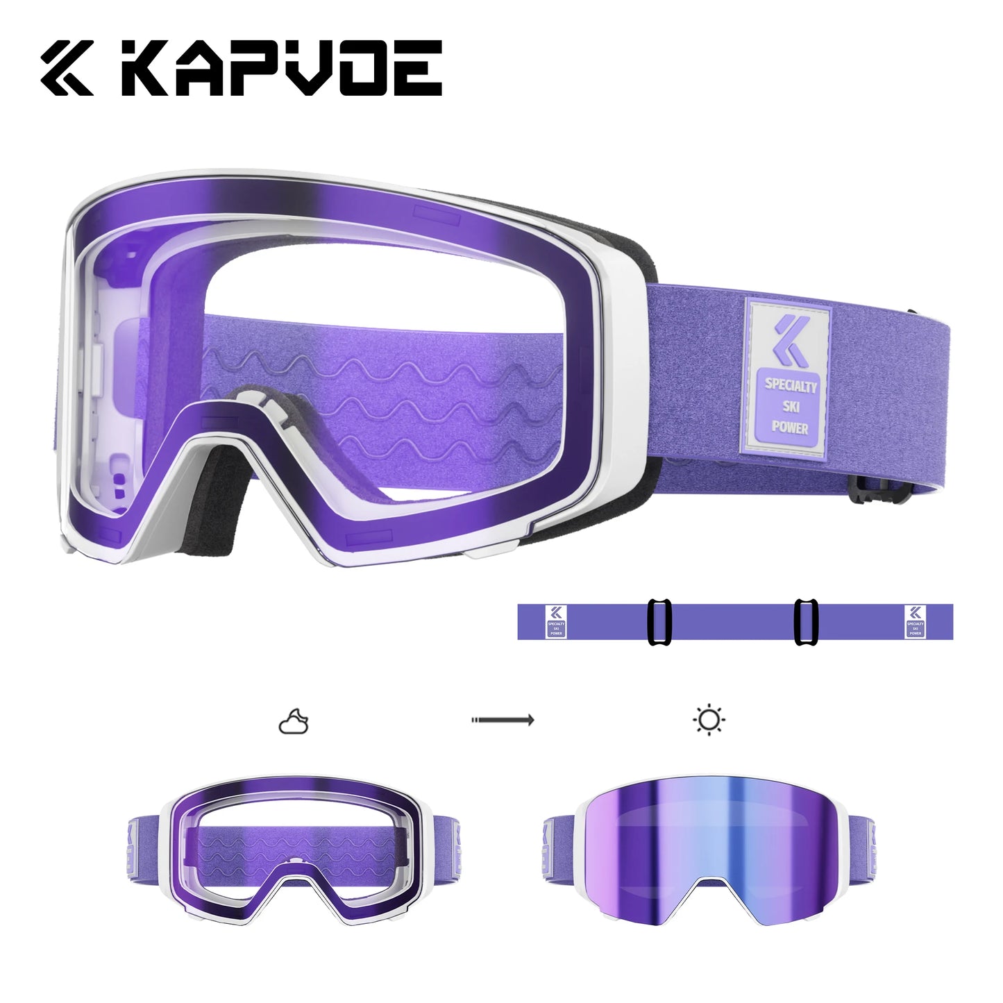 Outdoor Photochromic Ski Goggles Breathable HD
