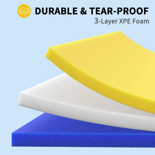 9/12/18FT 3-Layer Lily Pad Floating Mat, Double-Sided Use Floating Water Mat, Floating Mat for Lake, Water Mats Suitable