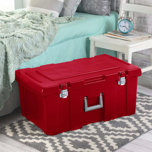 Durable and portable portable wheeled storage bin for outdoor camping,