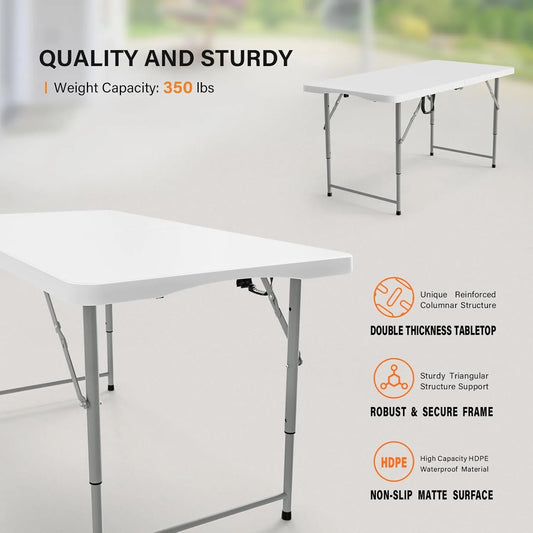 4-foot plastic folding camping table