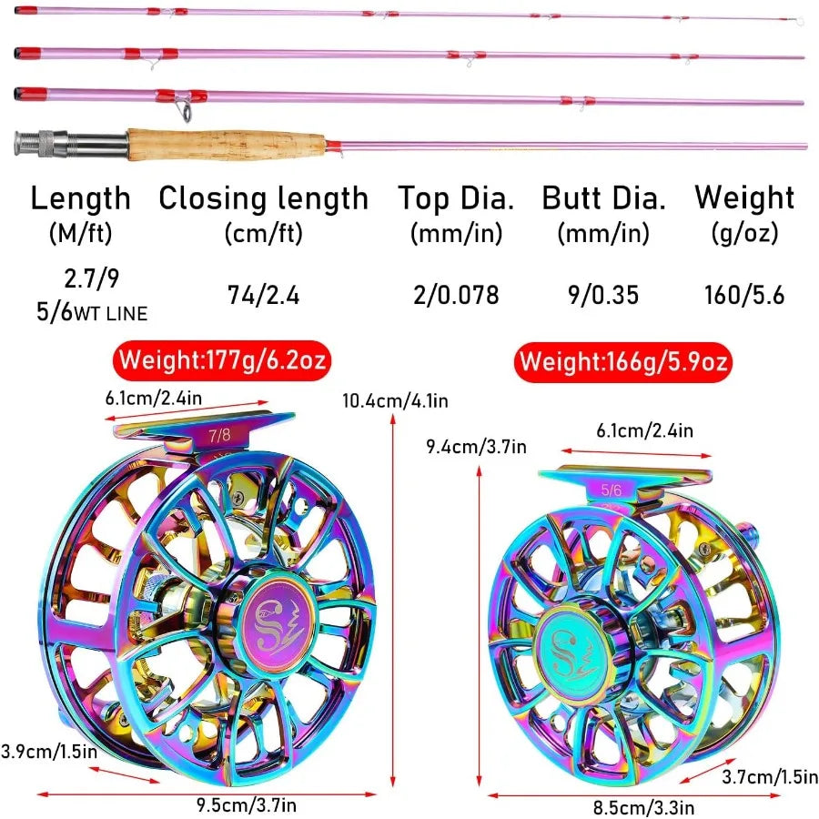 Ultra Light Portable Fly Fishing Rod and Reel Combo, Complete accessory Set