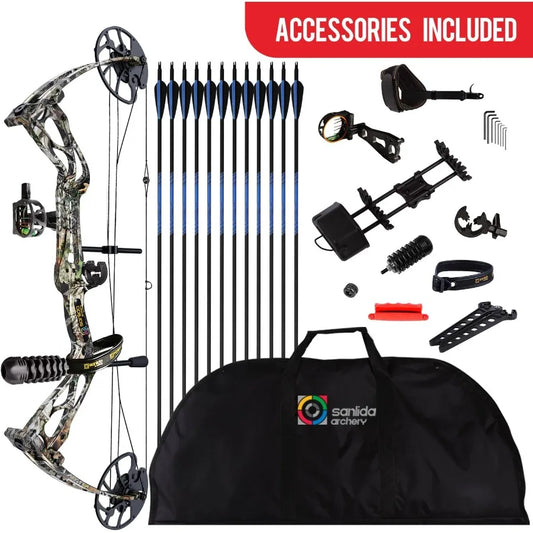Compound Bow Archery Package, Draw Length 0-70 Lbs Draw Weight up to IBO 310 foot pounds