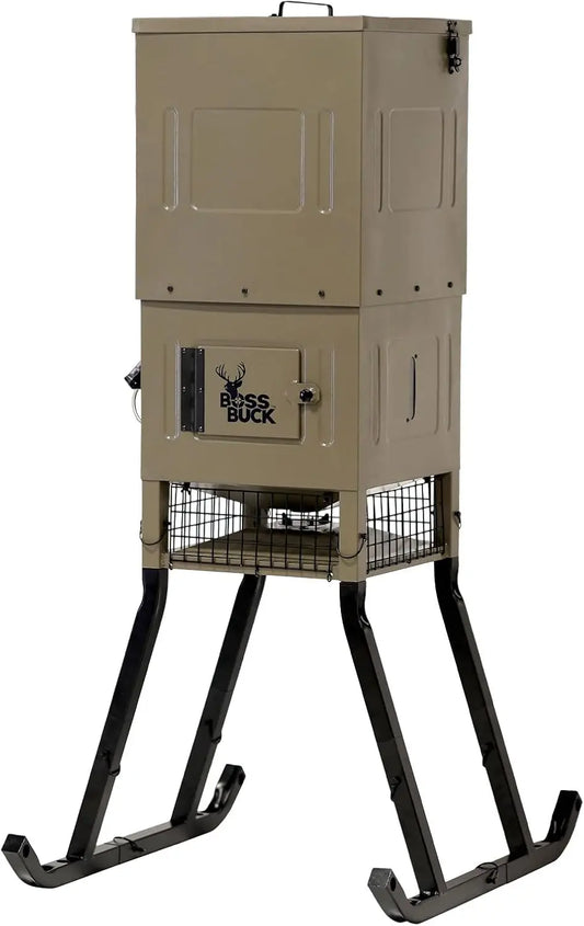 Boss Buck Stand & Fill Sled Feeder with Diverter Plate & Solar Panel