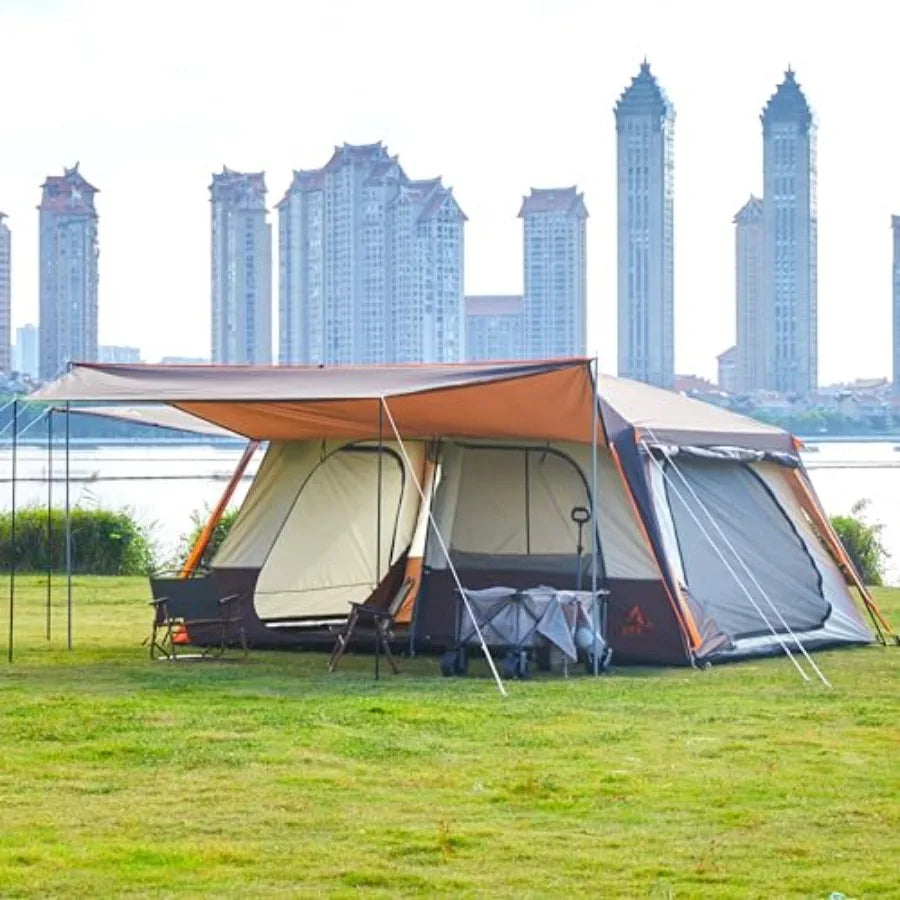 Extra Large Tent 12 Person A Awning Family Cabin