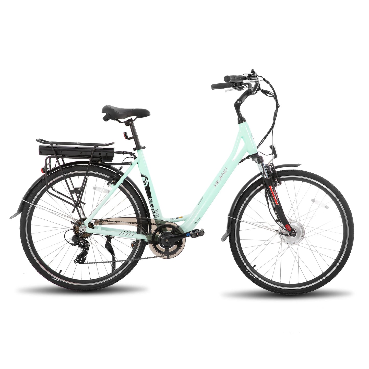 HILAND Adult electric road bike, detachable lithium battery.