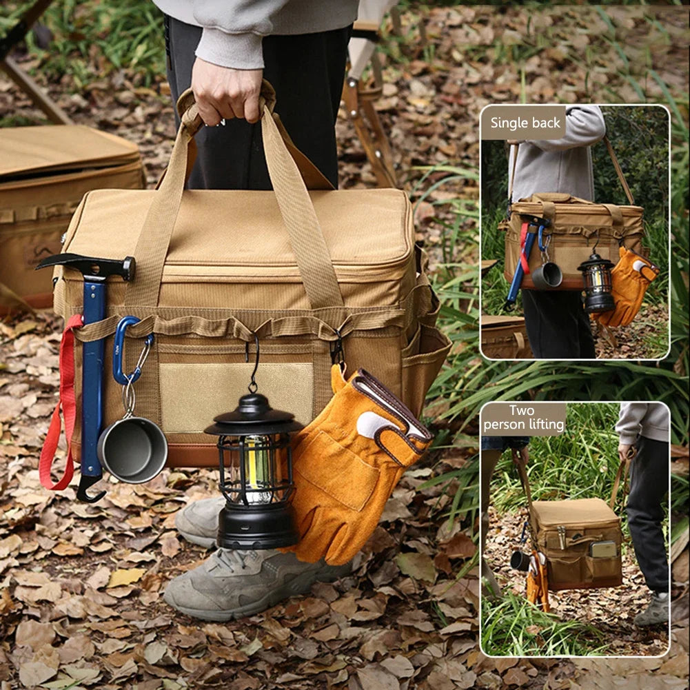 30L Camping Cooking Utensil Organizer Large Capacity.