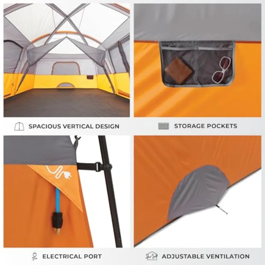 Tent for Family Camping | 12 Person Large Multi Room Cabin