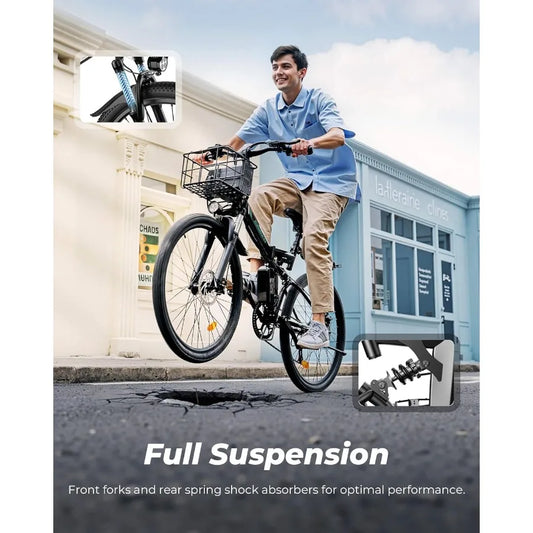 Electric Bike for Adult 500W Motor 20 mph Folding Ebike with Smart Uphill Assist