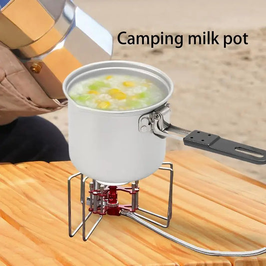 Foldable Camping Pot 700ml Aluminum Alloy Stockpot With Handle