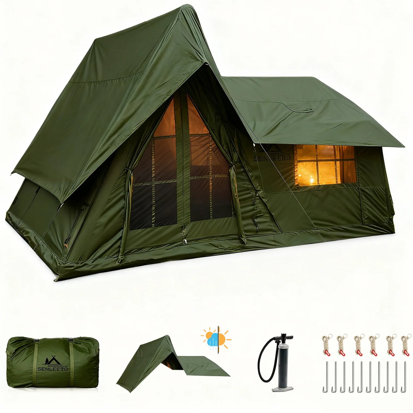 6-8 Person Large Inflatable Camping Tent