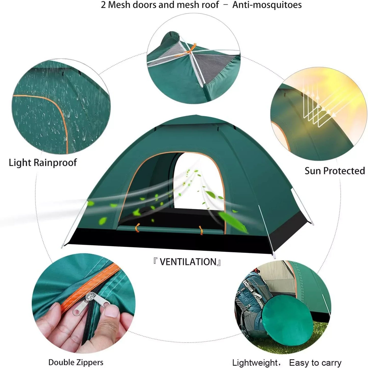 three person Pop Up Tent, Camping, Hiking
