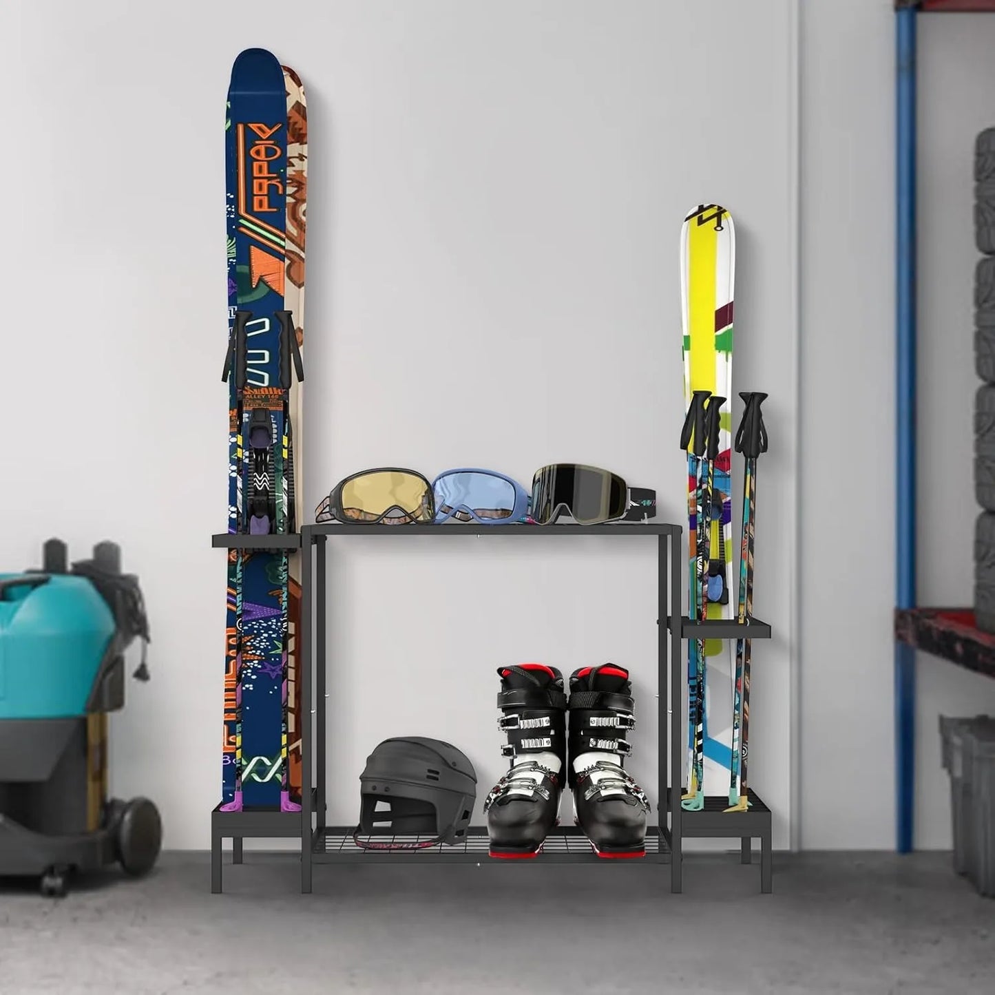 Ski Storage Rack for 6 Pairs - Freestanding