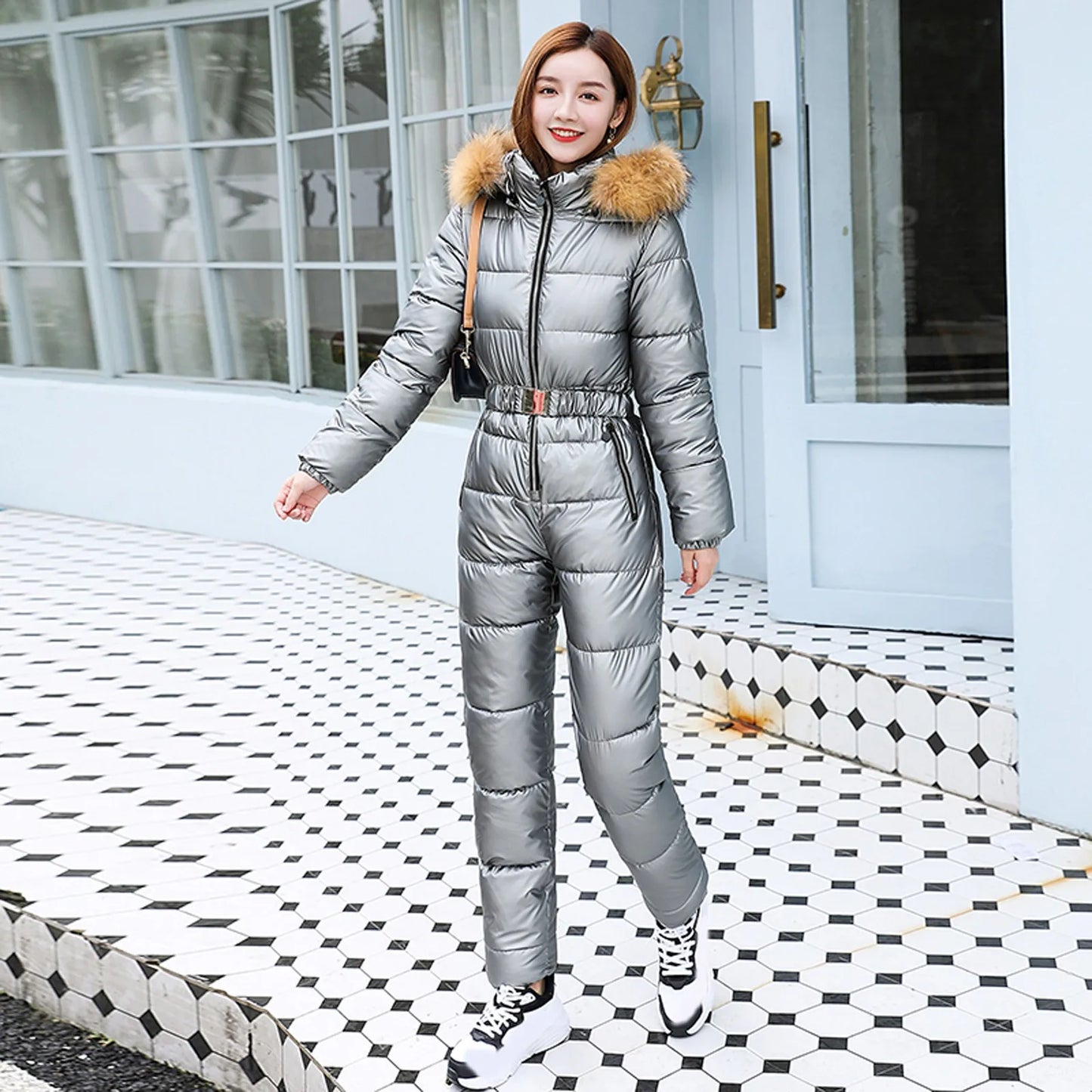 One Piece Outfit Ski Suit Women Jacket Winter Jumpsuit ll