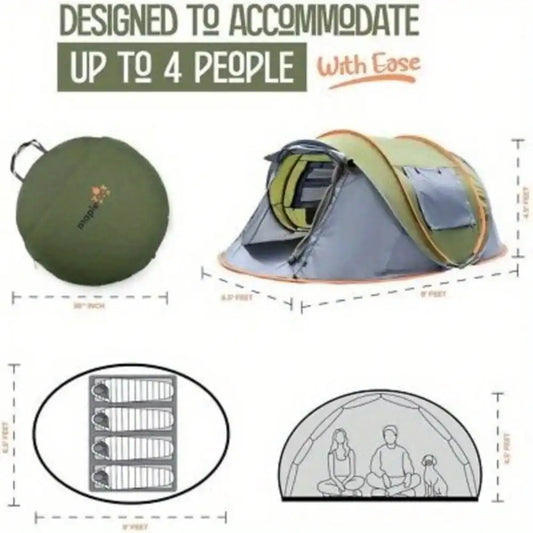 Camping Tent - 4-Person Easy Pop Up