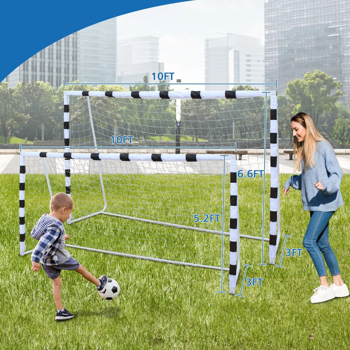 Portable and stable football door frame football goal