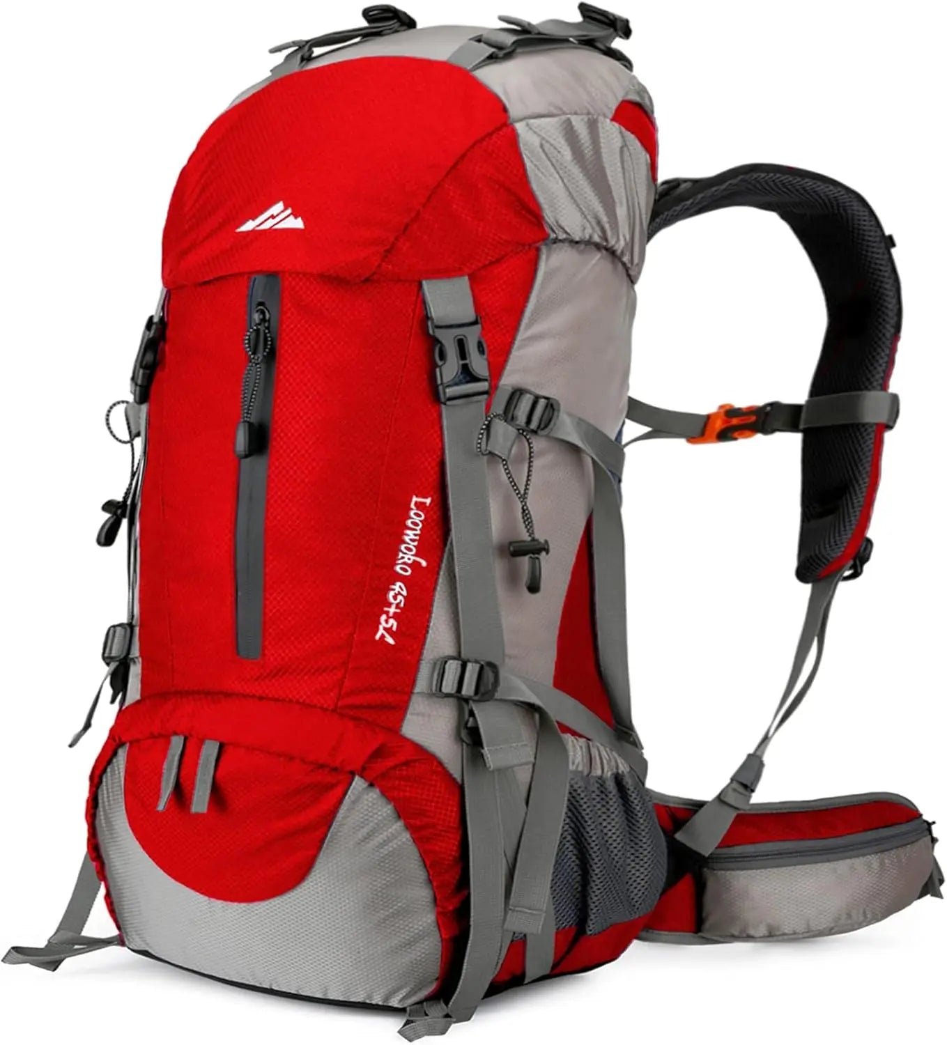 Hiking Backpack, Waterproof Camping Essentials Bag, with Rain Cover.