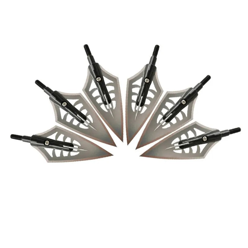 6X Blade Arrowhead 144Gr Hunting Broadhead Box Archery Screw-In Tip Point