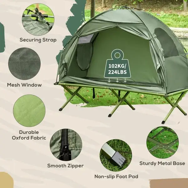 Outsunny Camping Tent Cot, Single Person