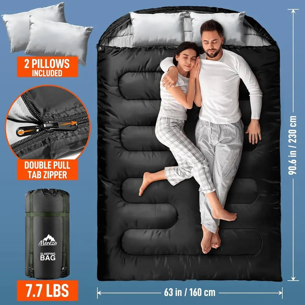 XL Queen Size Two Person Sleeping Bag or All Season
