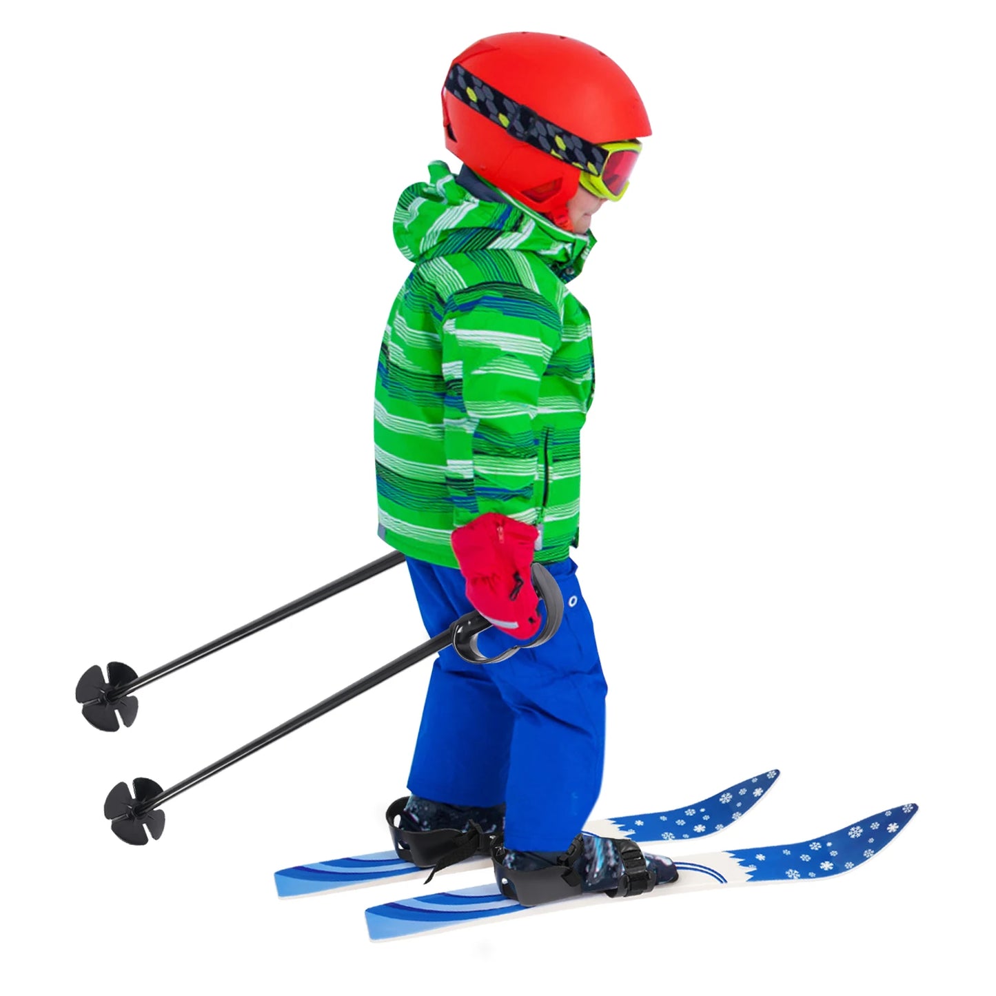 68*6cm Ski Set Kids Skis and Poles, Primary Ski Double Board, Children's Beginner Snow Skis
