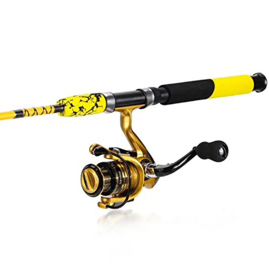 Two Piece Rod and Durable Spinning Reel.