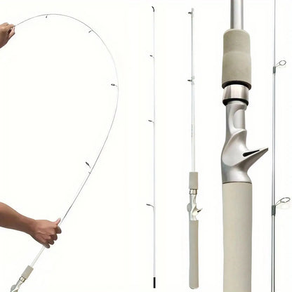 1pc-180cm/ 70.86inch White Fishing Rod (Single Fishing Rod)-Durable Fiberglass,