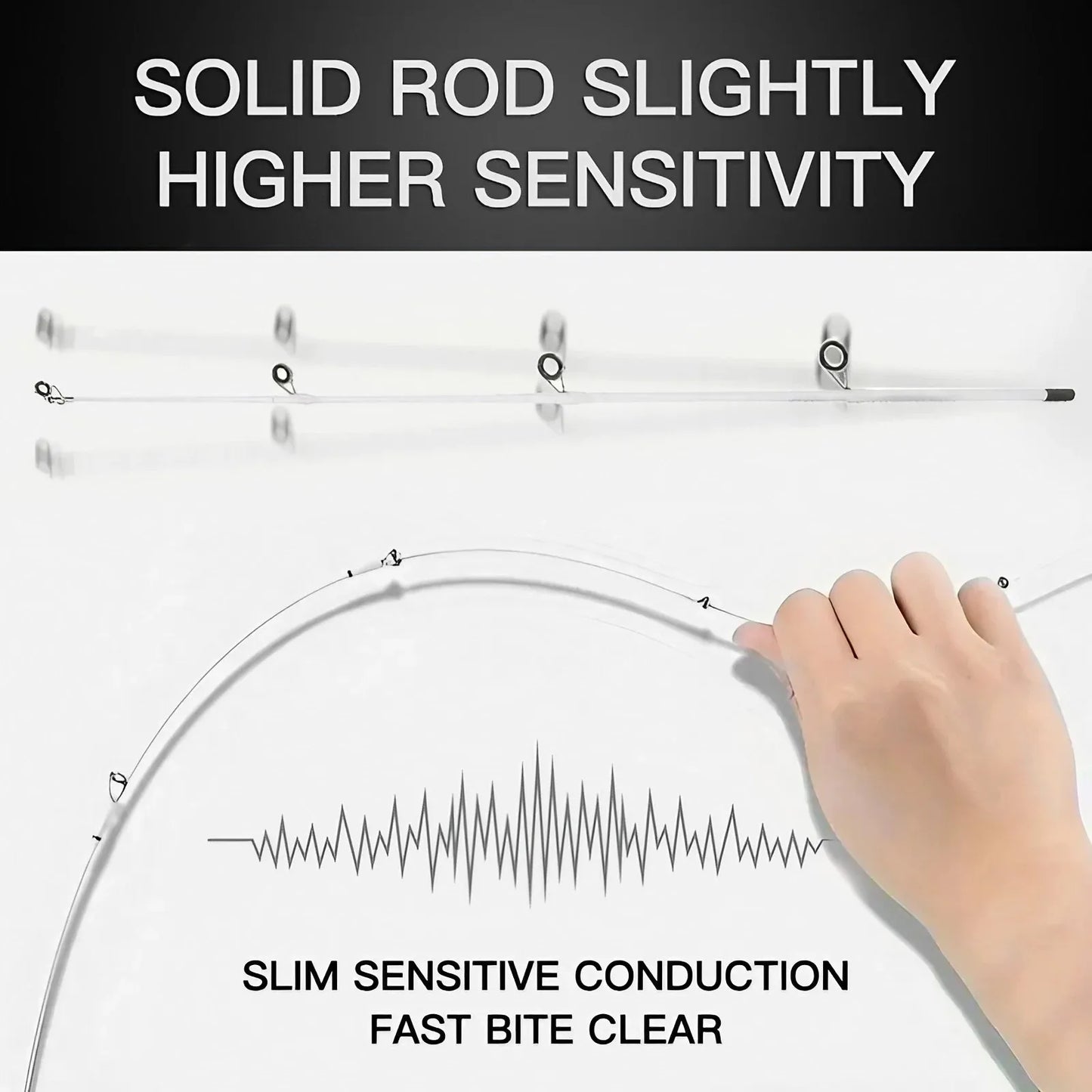 1pc-180cm/ 70.86inch White Fishing Rod (Single Fishing Rod)-Durable Fiberglass,