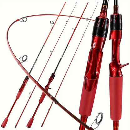 180cm Carbon Fiber Fly Fishing Rod - Red EVA Grip & Ceramic Guide Rings