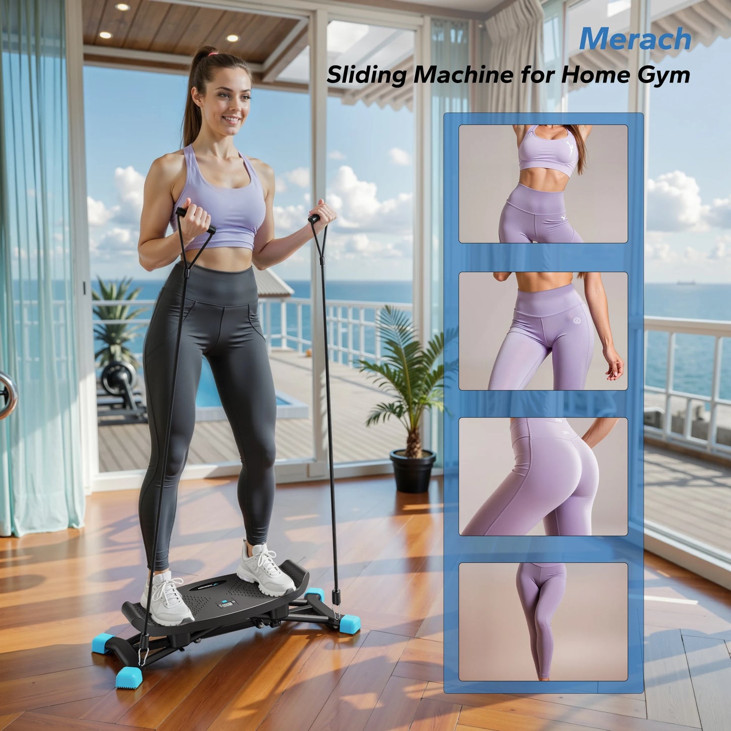MERACH Ski Machine Simulated Ski Training Machine, Leg Exercise, Fun Cardio, Fitness Machine