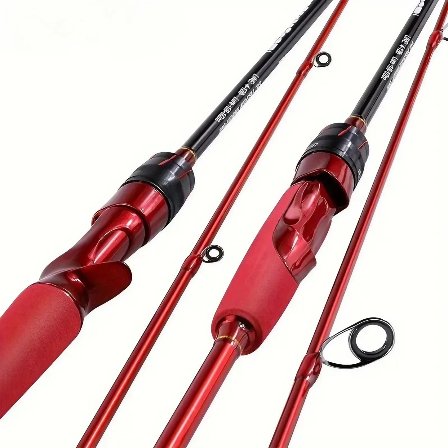 180cm Carbon Fiber Fly Fishing Rod - Red EVA Grip & Ceramic Guide Rings