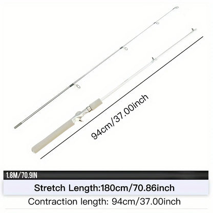 1pc-180cm/ 70.86inch White Fishing Rod (Single Fishing Rod)-Durable Fiberglass,
