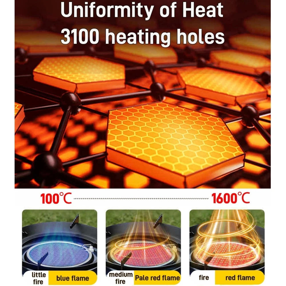 Portable outdoor burner cooking stove, camping backpack stove, with piezoelectric igniter