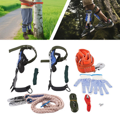 150kg Capacity Adjustable Tree Climbing Spikes Gear Set