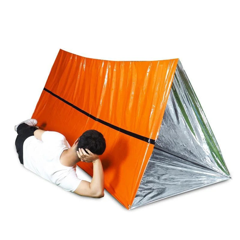 2 Person Emergency Shelter Bivy Survival Tent Kit Mylar Tube Tent