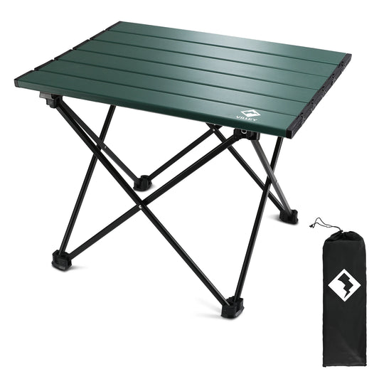 VILLEY Portable Camping Side Table, Ultralight Aluminum Folding Beach