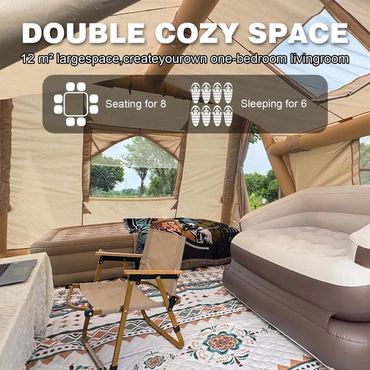 6-8 Person Large Inflatable Camping Tent