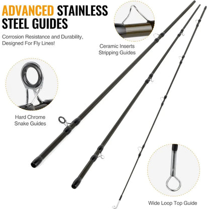 Lightweight UltraPortable Graphite Fly Fishing Rod and Reel Combo