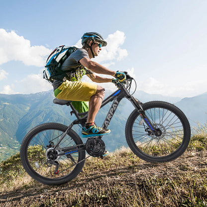 Ecarpat Dual Full Suspension Mountain Bike 24/26/27.5 Inch, Mountain Bike, 21-Speed Disc Bicycles