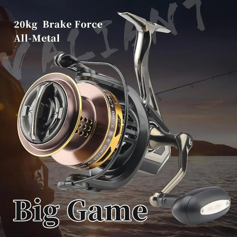 8000 10000 12000 Big Game Surf Spinning Fishing Reel with 20KG Drag Power