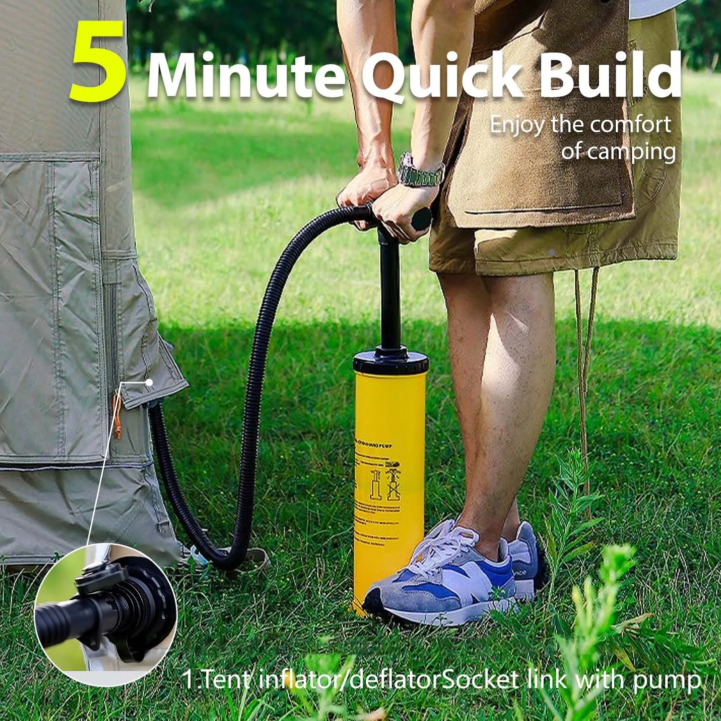 Large Inflatable Tent for 8-10 Person - 135 SQFT Cabin