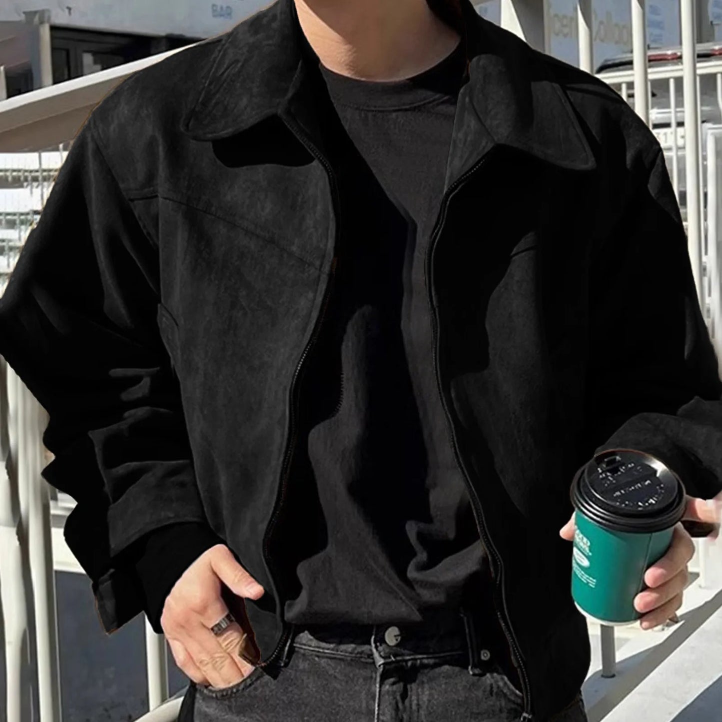 Men'S Suede Jackets Autumn