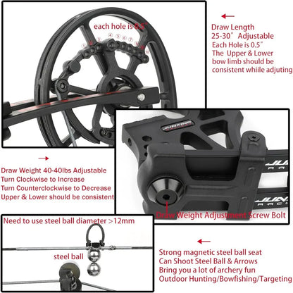 Compound Bow Dual-use for Arrows and Steel BallHunting