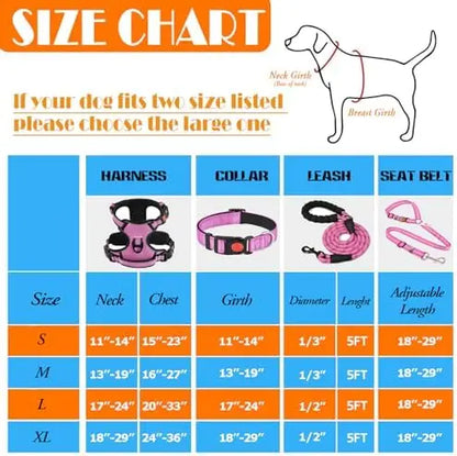 Training Kit for Dogs: LOBEVE No Pull Harness with Collar & Leash Set