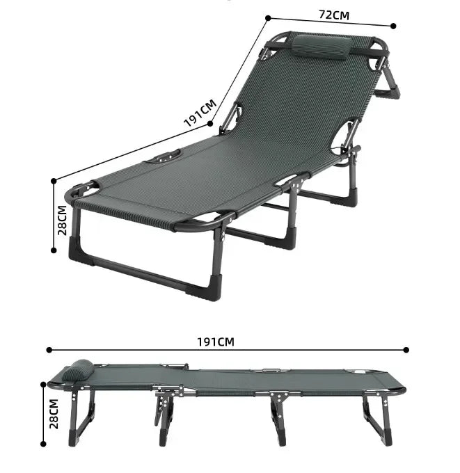Black Portable Folding Camping Cot.